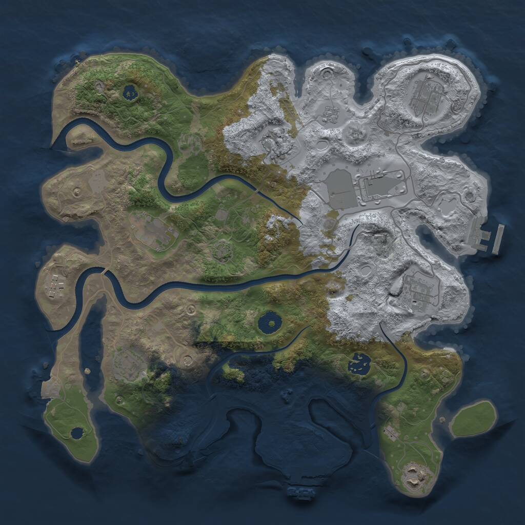 Rust Map: Procedural Map, Size: 3500, Seed: 709461806, 15 Monuments