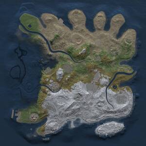 Thumbnail Rust Map: Procedural Map, Size: 3500, Seed: 691008872, 15 Monuments