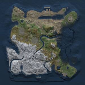 Thumbnail Rust Map: Procedural Map, Size: 3000, Seed: 953673186, 11 Monuments