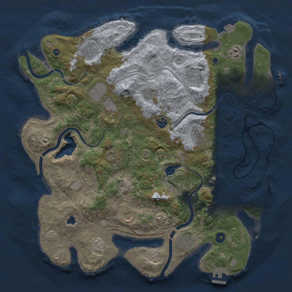 Rust Map: Procedural Map, Size: 4250, Seed: 50090000, 17 Monuments