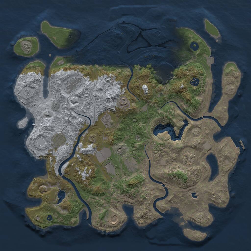 Rust Map: Procedural Map, Size: 4250, Seed: 944983273, 17 Monuments