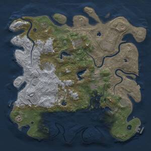 Thumbnail Rust Map: Procedural Map, Size: 4500, Seed: 1302699761, 17 Monuments