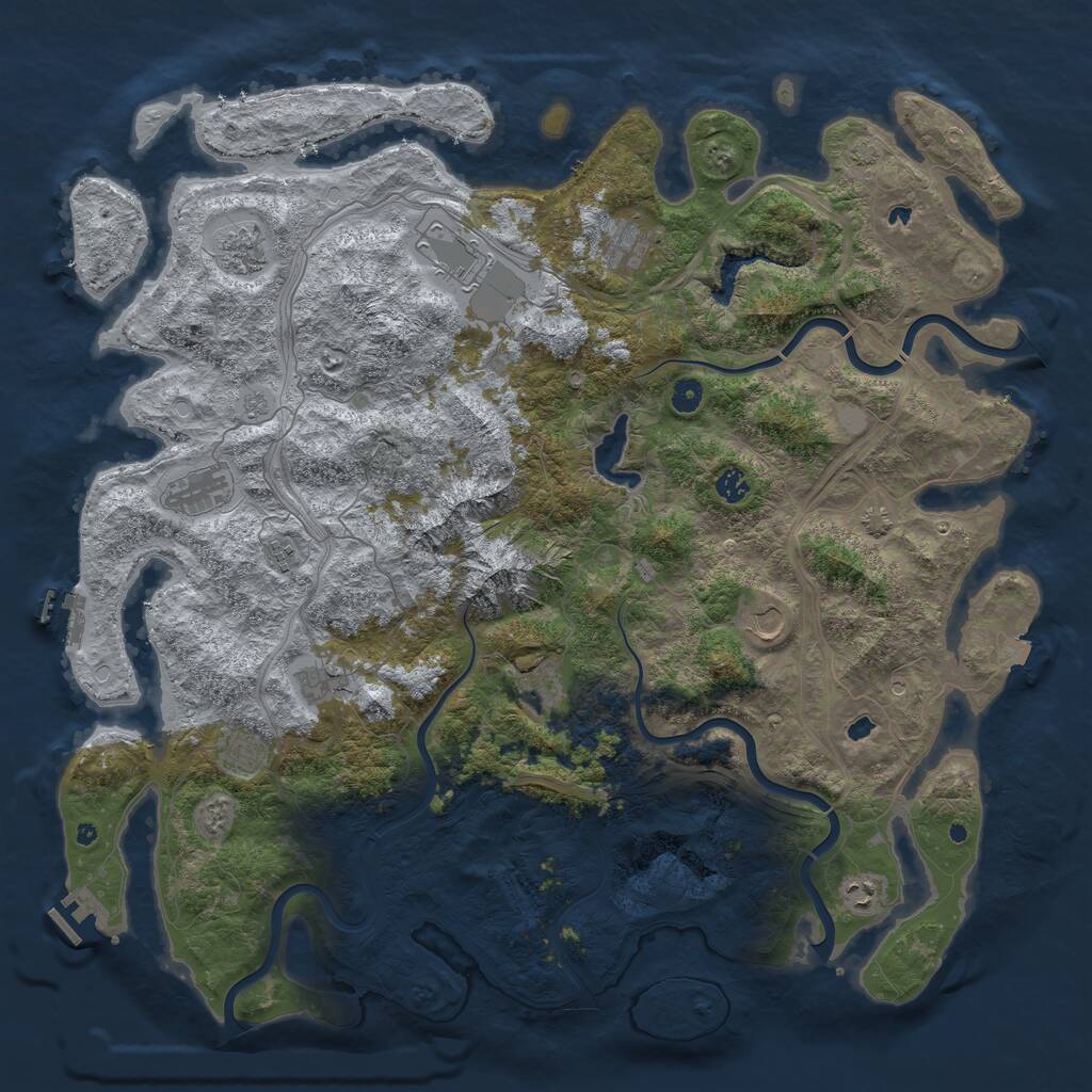 Rust Map: Procedural Map, Size: 5000, Seed: 50265, 17 Monuments