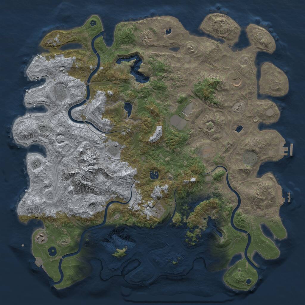 Rust Map: Procedural Map, Size: 5000, Seed: 248638, 17 Monuments