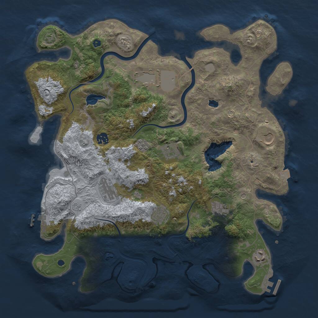 Rust Map: Procedural Map, Size: 4000, Seed: 34393550, 15 Monuments