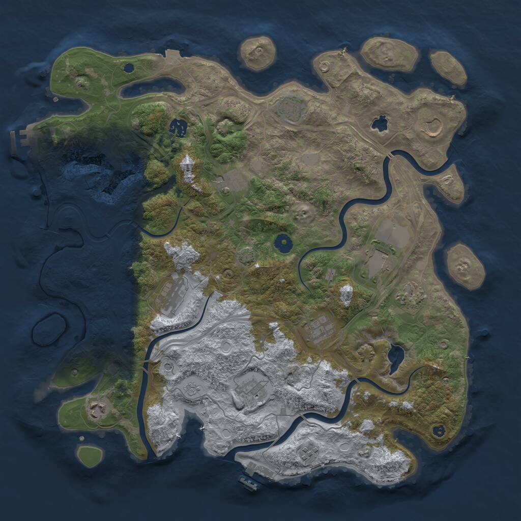 Rust Map: Procedural Map, Size: 4250, Seed: 1183850053, 17 Monuments