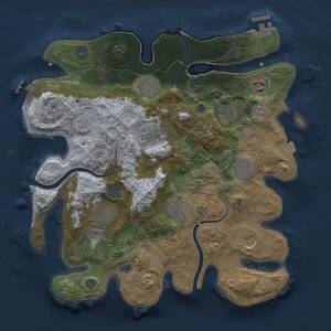 Thumbnail Rust Map: Procedural Map, Size: 3500, Seed: 1933640889, 15 Monuments