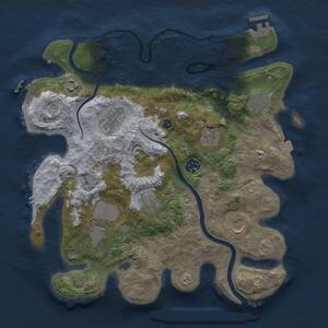 Thumbnail Rust Map: Procedural Map, Size: 3500, Seed: 1933640889, 14 Monuments