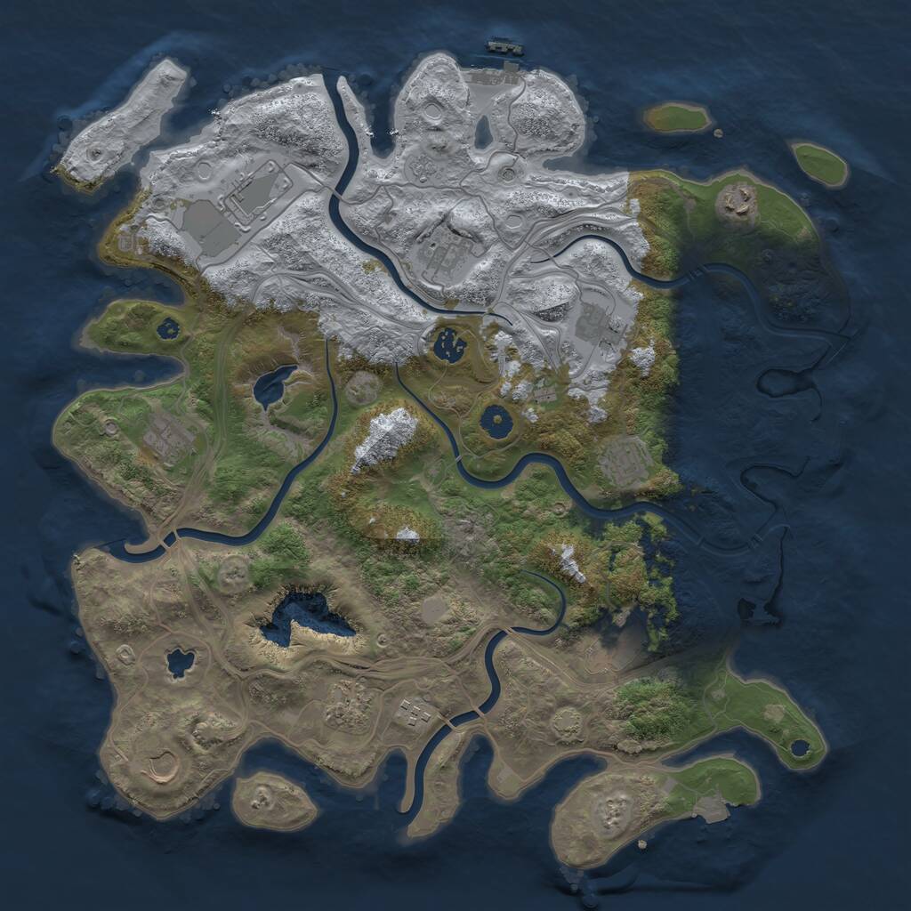 Rust Map: Procedural Map, Size: 4250, Seed: 1413201849, 17 Monuments