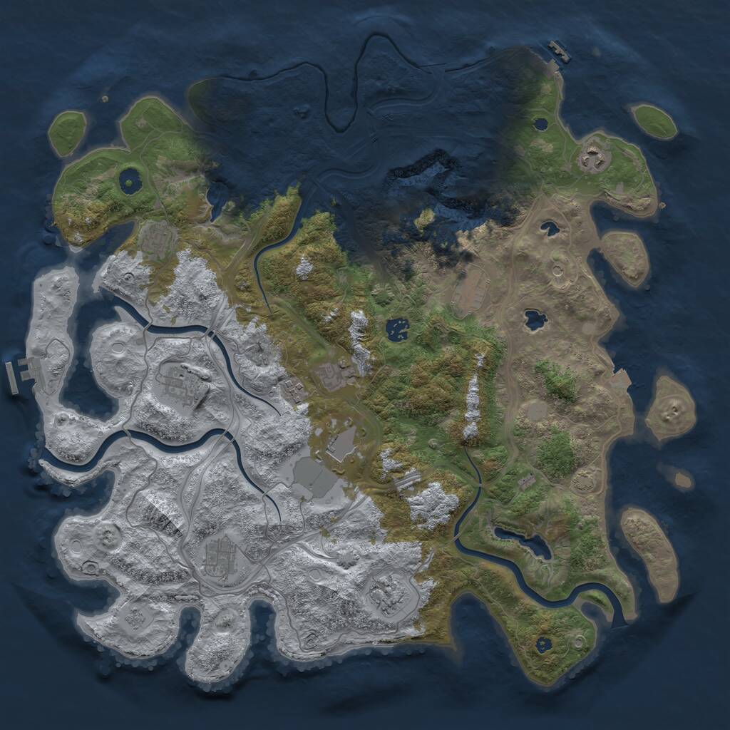 Rust Map: Procedural Map, Size: 4500, Seed: 948444742, 16 Monuments