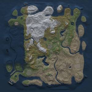 Thumbnail Rust Map: Procedural Map, Size: 4250, Seed: 16517, 17 Monuments