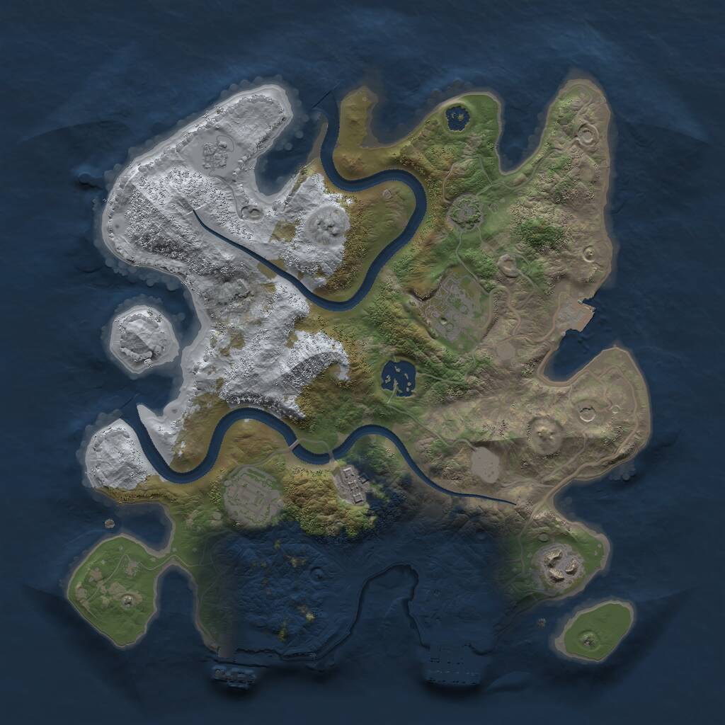 Rust Map: Procedural Map, Size: 3000, Seed: 142956025, 11 Monuments