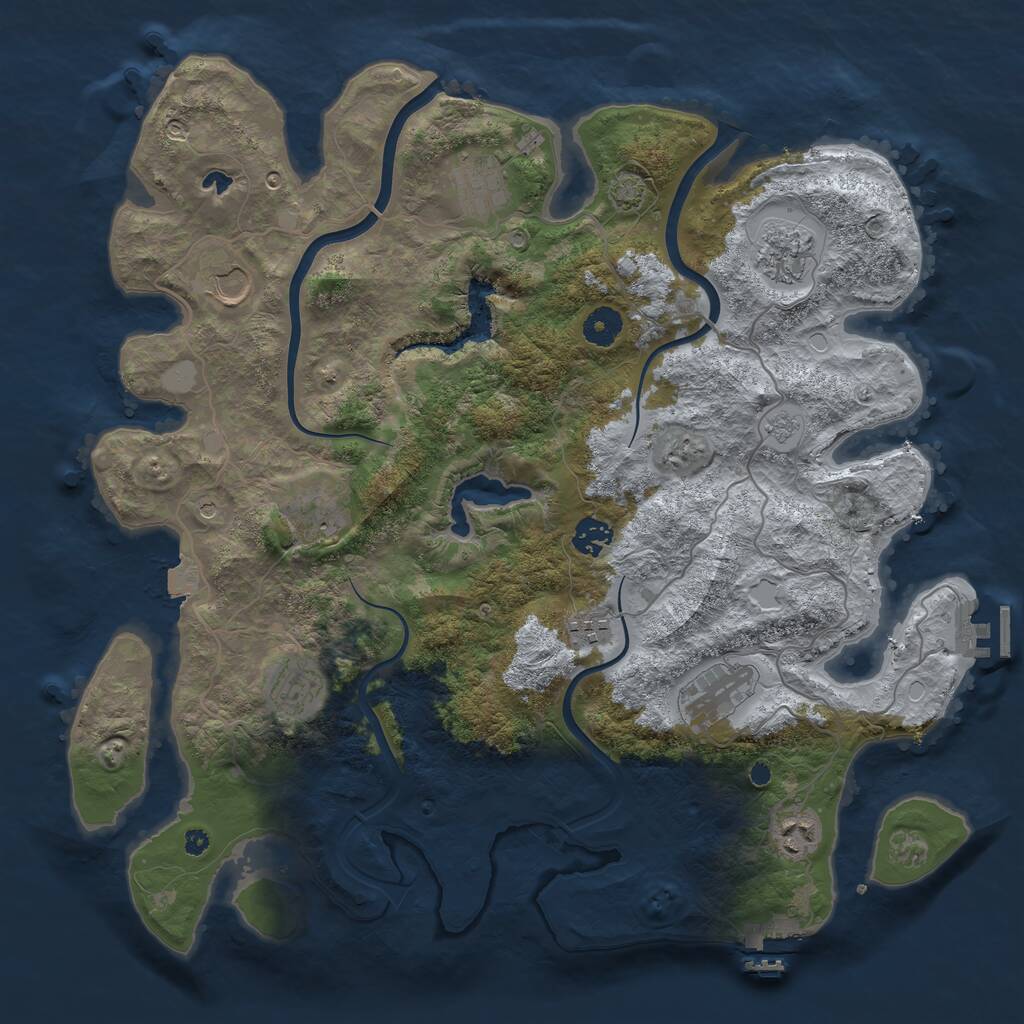 Rust Map: Procedural Map, Size: 4000, Seed: 842529562, 15 Monuments