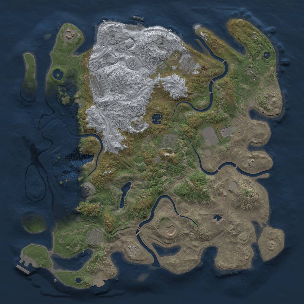 Rust Map: Procedural Map, Size: 4250, Seed: 688951998, 16 Monuments
