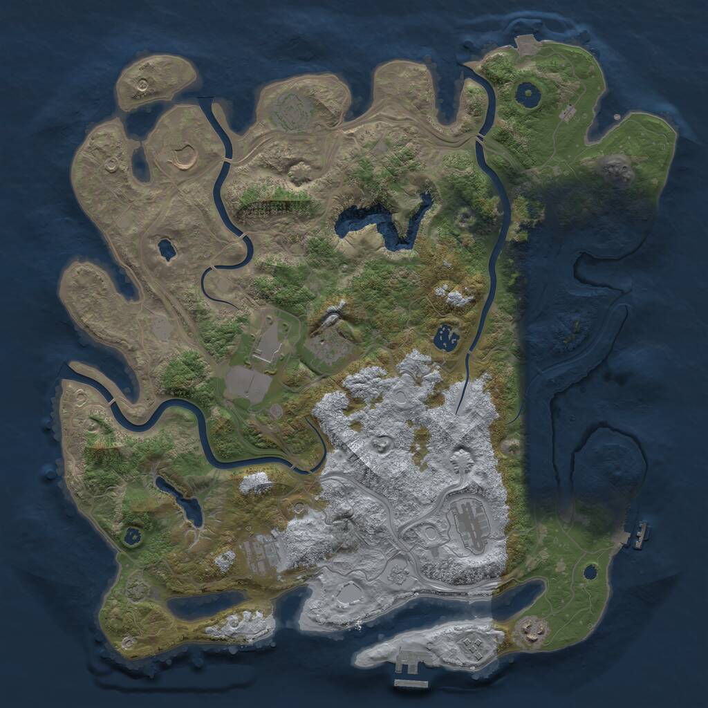 Rust Map: Procedural Map, Size: 4250, Seed: 1066468792, 15 Monuments