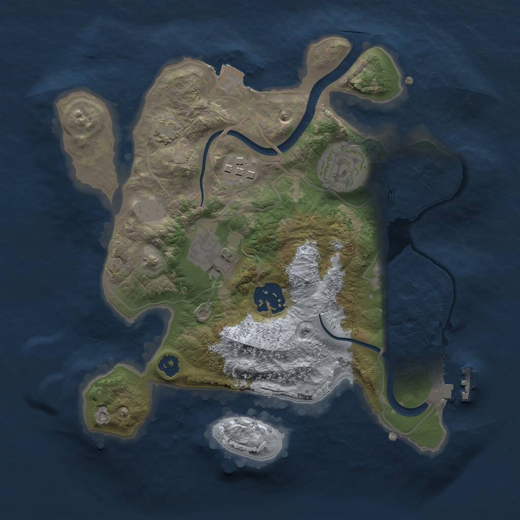 Rust Map: Procedural Map, Size: 2500, Seed: 260742402, 7 Monuments