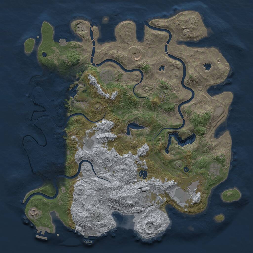 Rust Map: Procedural Map, Size: 4500, Seed: 1985576359, 16 Monuments