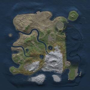 Thumbnail Rust Map: Procedural Map, Size: 3000, Seed: 1476599669, 9 Monuments