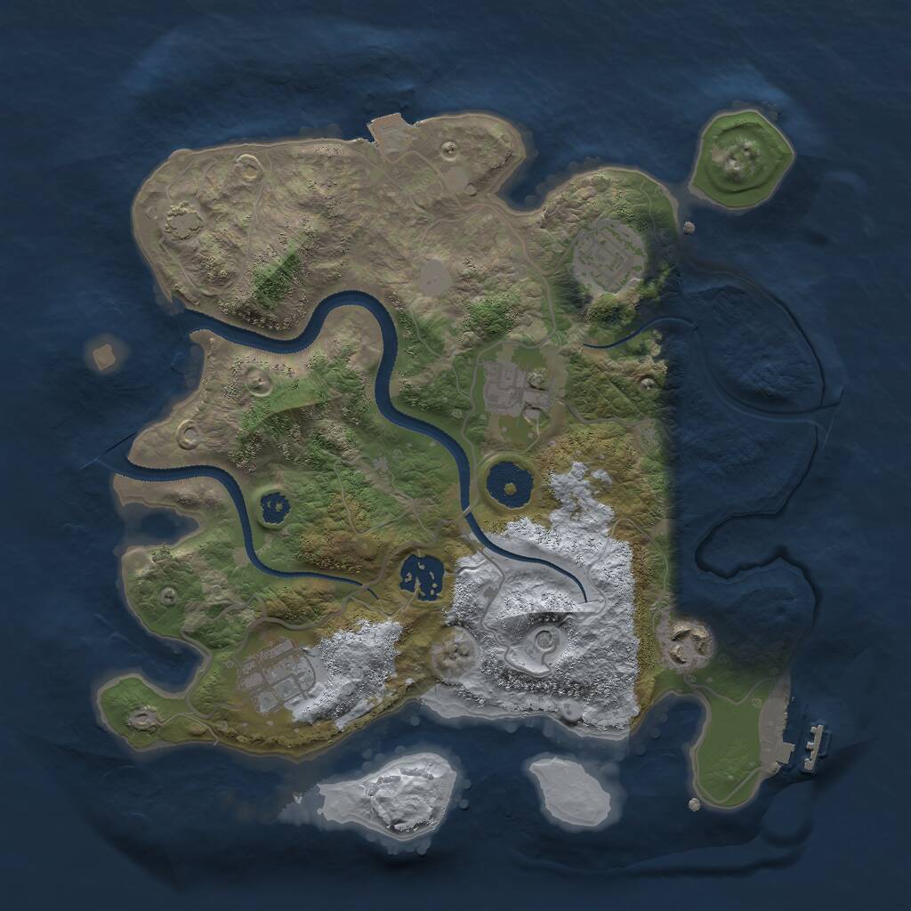 Rust Map: Procedural Map, Size: 3000, Seed: 1476599669, 9 Monuments