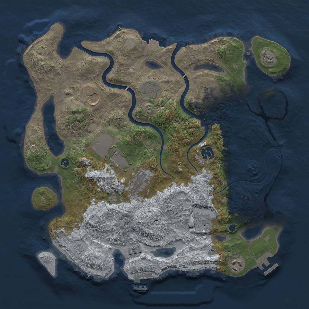 Rust Map: Procedural Map, Size: 3700, Seed: 260520, 15 Monuments