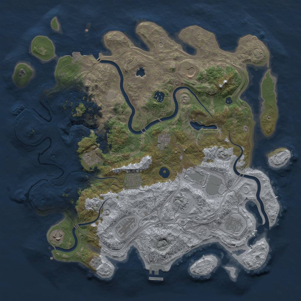 Rust Map: Procedural Map, Size: 4250, Seed: 1418098890, 17 Monuments