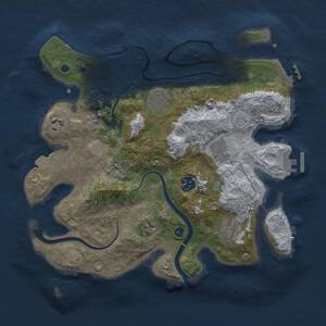 Thumbnail Rust Map: Procedural Map, Size: 3300, Seed: 1762204226, 13 Monuments