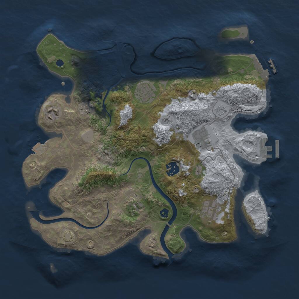 Rust Map: Procedural Map, Size: 3300, Seed: 1762204226, 13 Monuments