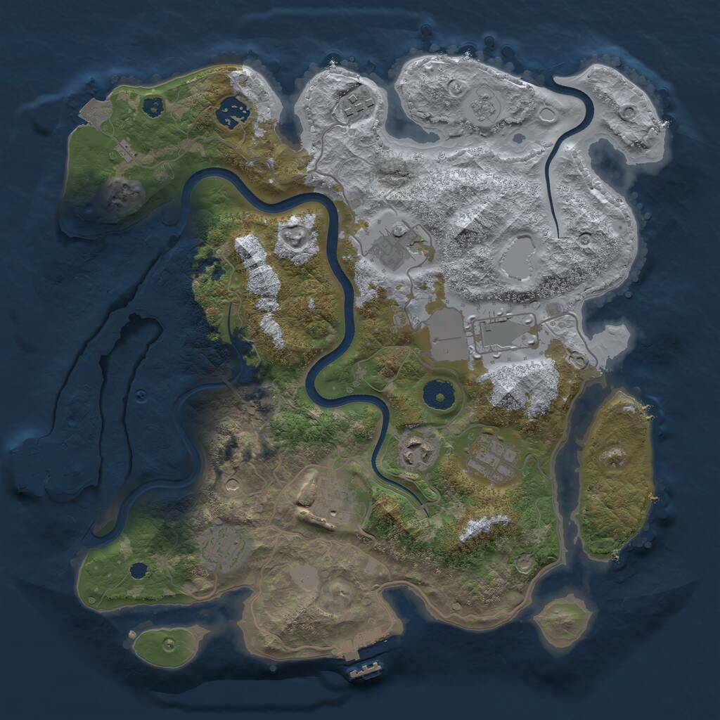 Rust Map: Procedural Map, Size: 3500, Seed: 2533510, 14 Monuments