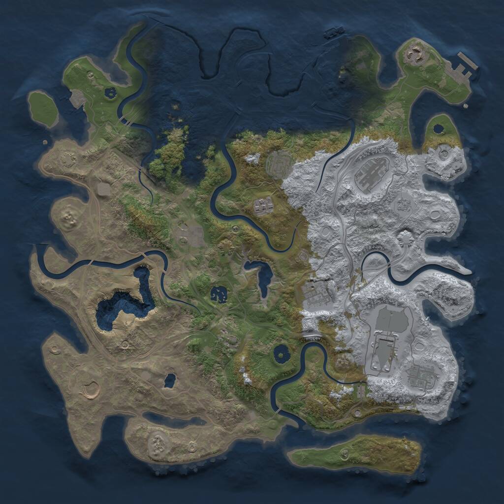 Rust Map: Procedural Map, Size: 4250, Seed: 152703043, 17 Monuments