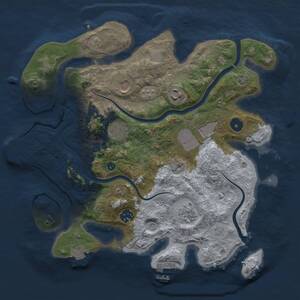 Thumbnail Rust Map: Procedural Map, Size: 3500, Seed: 865949044, 13 Monuments