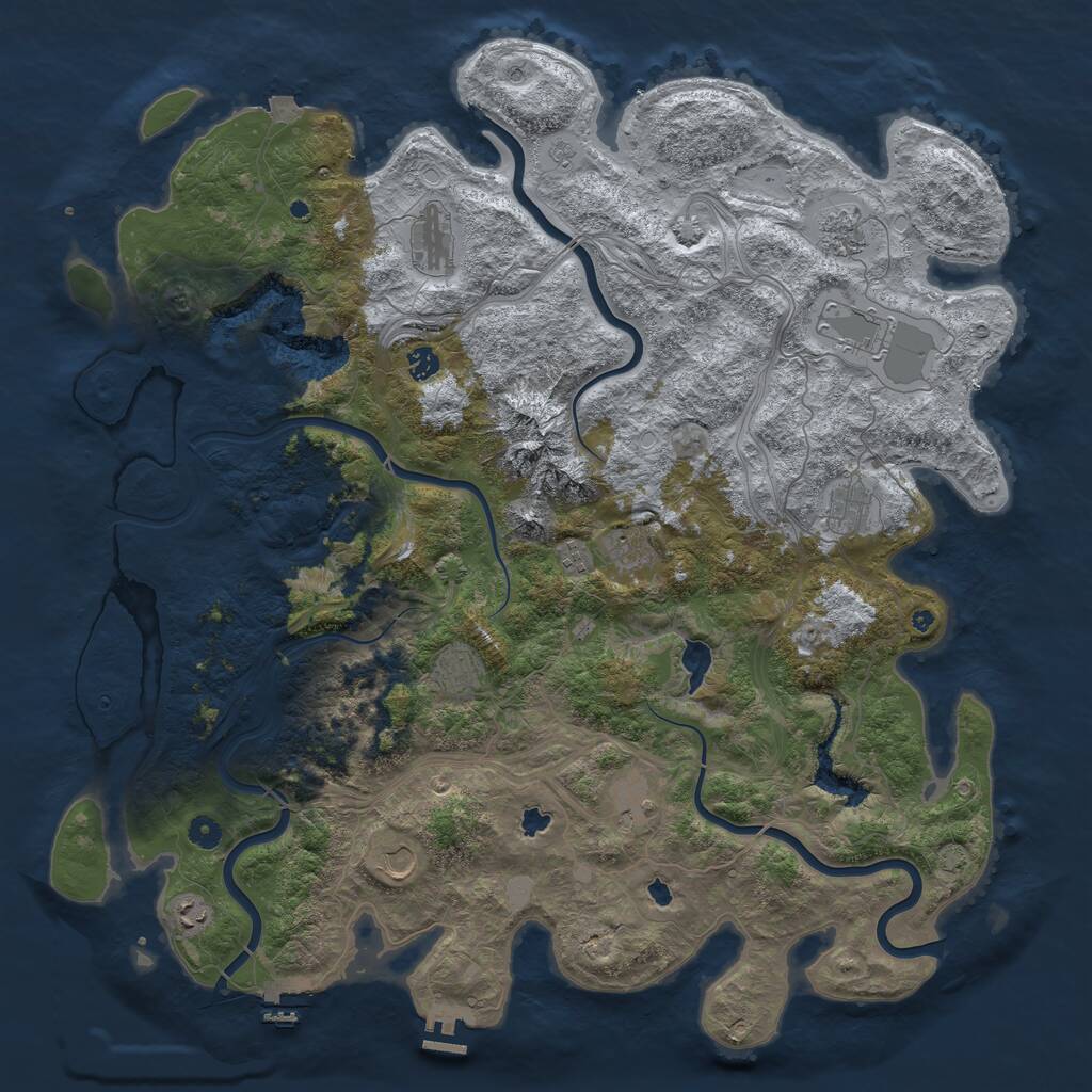 Rust Map: Procedural Map, Size: 5000, Seed: 92721226, 17 Monuments