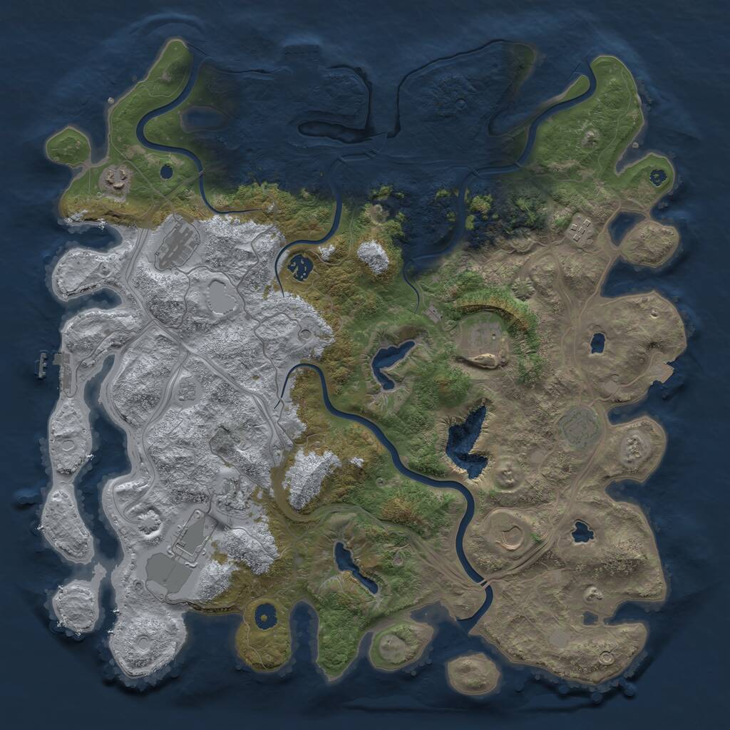 Rust Map: Procedural Map, Size: 4500, Seed: 2087548987, 15 Monuments