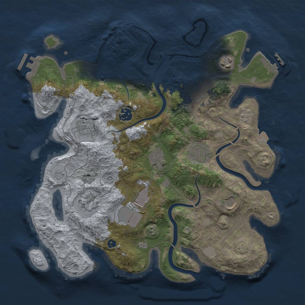 Rust Map: Procedural Map, Size: 3500, Seed: 1799317912, 16 Monuments