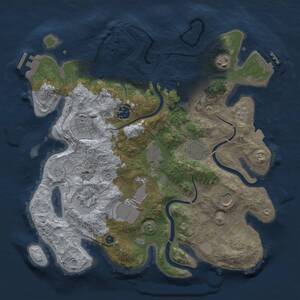 Thumbnail Rust Map: Procedural Map, Size: 3500, Seed: 1799317912, 16 Monuments