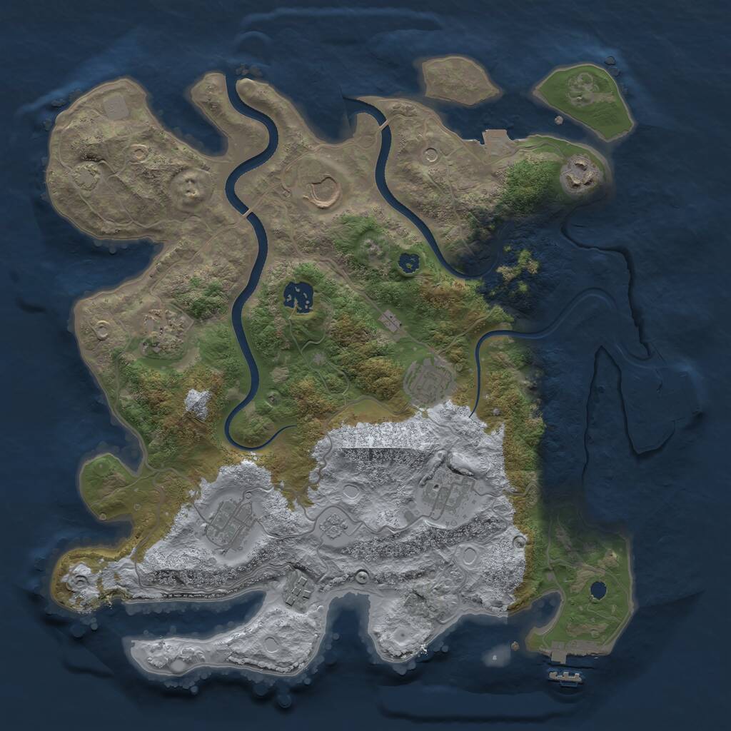 Rust Map: Procedural Map, Size: 3500, Seed: 891201911, 14 Monuments