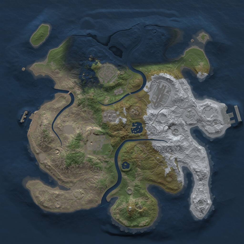 Rust Map: Procedural Map, Size: 3000, Seed: 87357, 11 Monuments