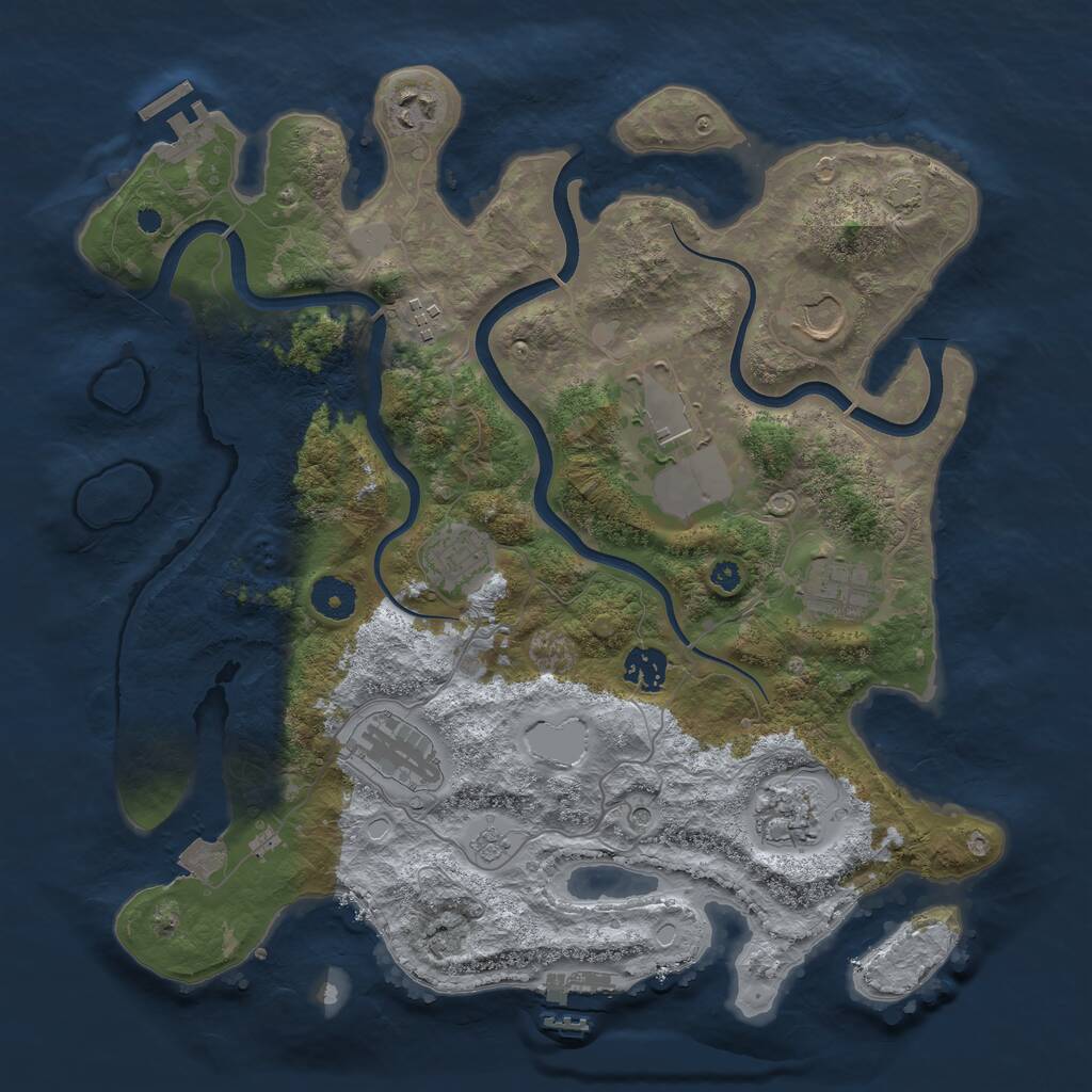 Rust Map: Procedural Map, Size: 3700, Seed: 788455456, 15 Monuments