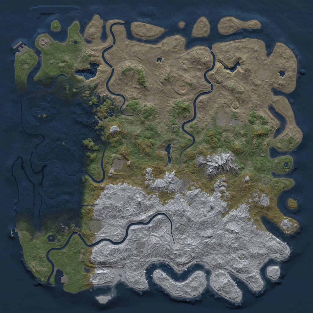 Rust Map: Procedural Map, Size: 6000, Seed: 1541202236, 17 Monuments