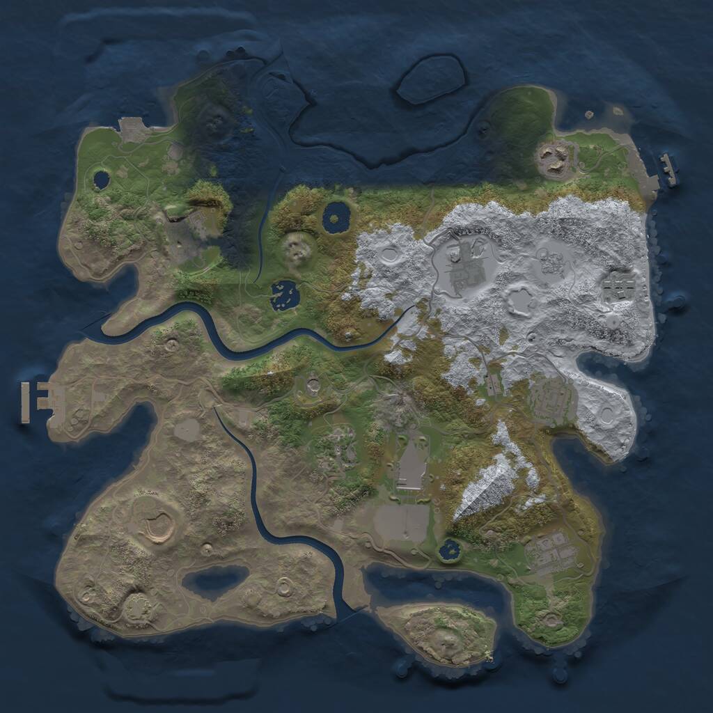 Rust Map: Procedural Map, Size: 3500, Seed: 89863333, 16 Monuments
