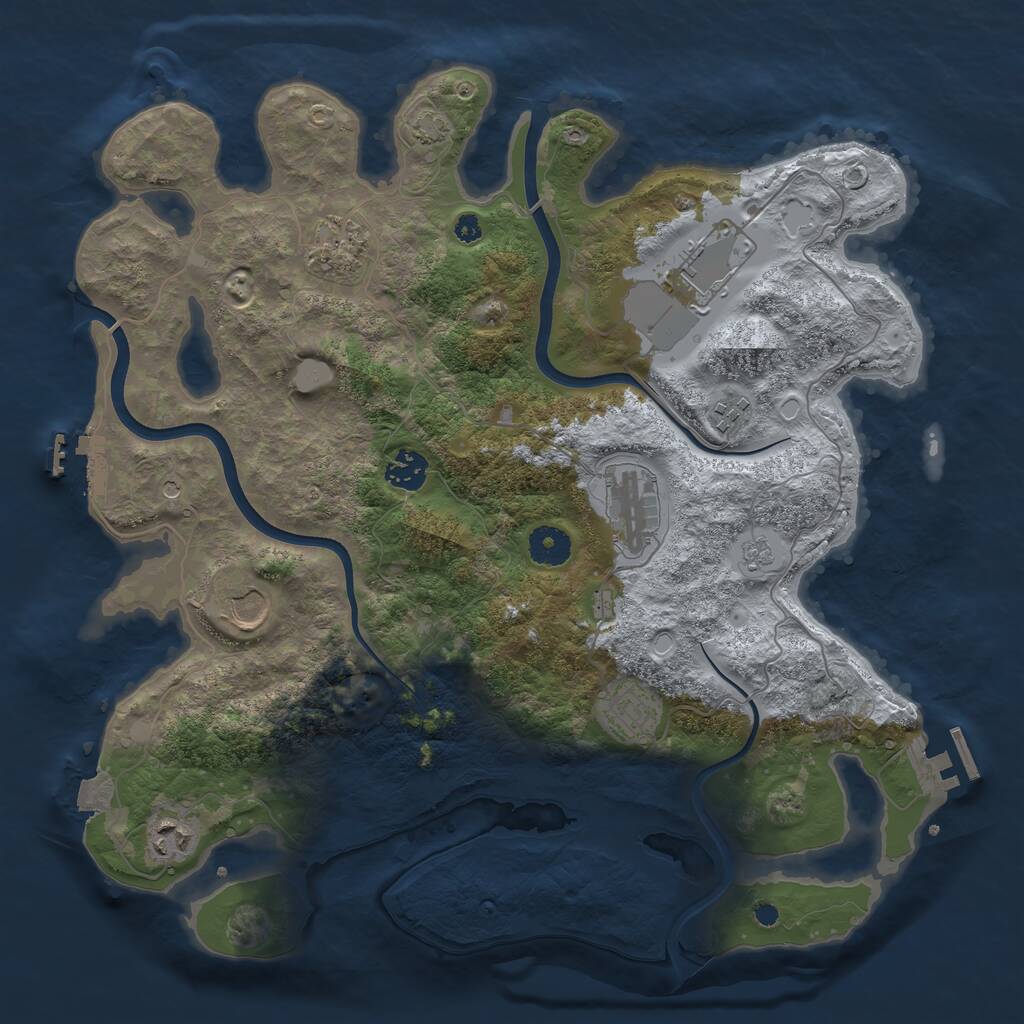 Rust Map: Procedural Map, Size: 3750, Seed: 1668448269, 14 Monuments