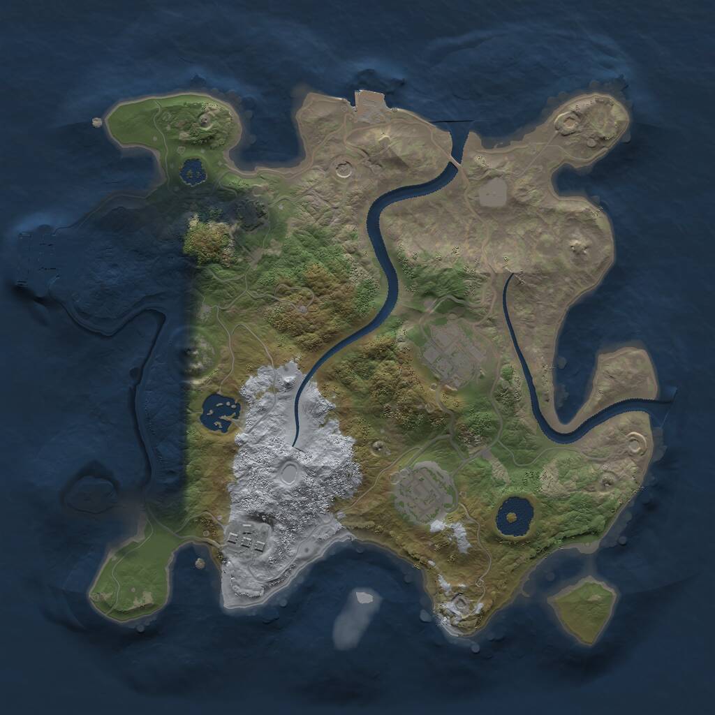 Rust Map: Procedural Map, Size: 2800, Seed: 48130297, 8 Monuments