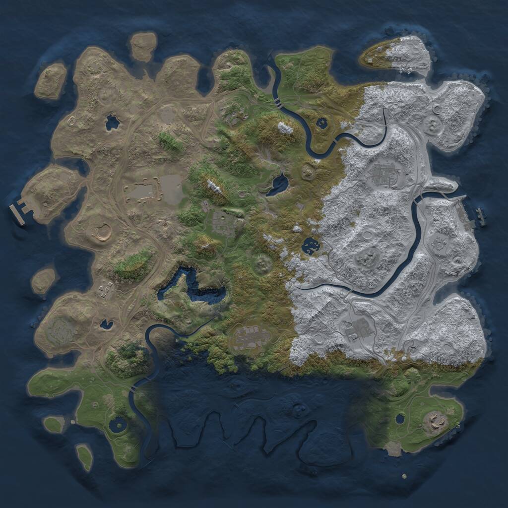 Rust Map: Procedural Map, Size: 4500, Seed: 15667772, 17 Monuments