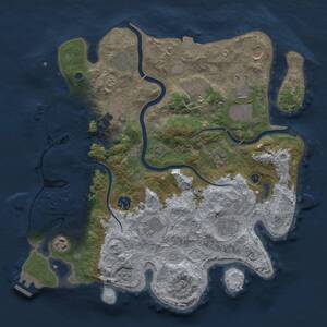 Thumbnail Rust Map: Procedural Map, Size: 3700, Seed: 176946342, 17 Monuments