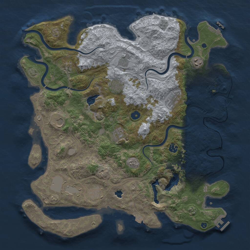 Rust Map: Procedural Map, Size: 4250, Seed: 1878946508, 17 Monuments