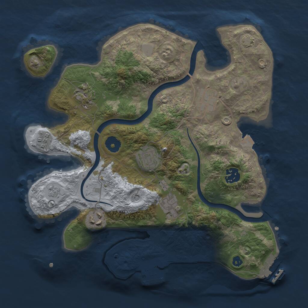 Rust Map: Procedural Map, Size: 3000, Seed: 582713744, 13 Monuments