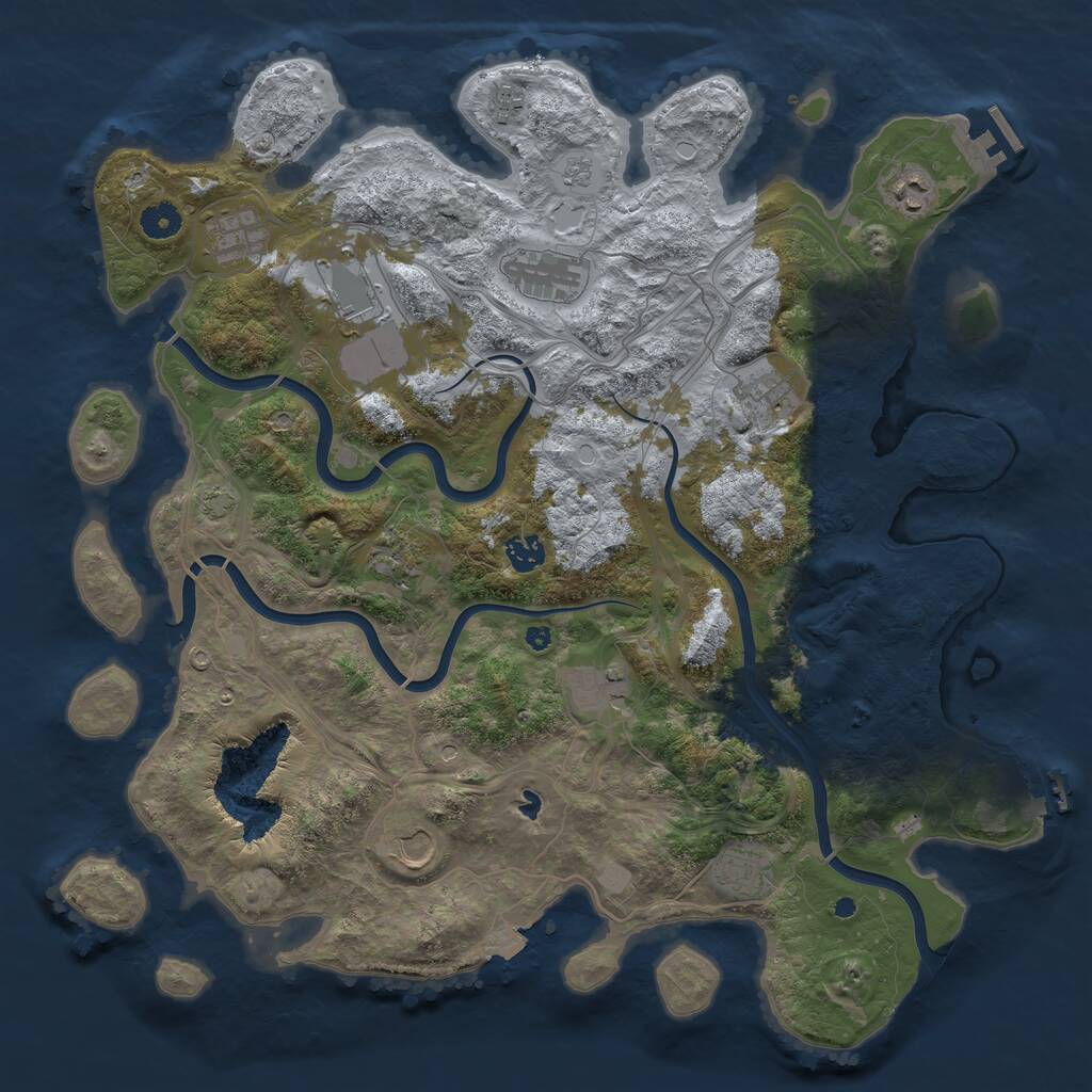 Rust Map: Procedural Map, Size: 4250, Seed: 1054981839, 17 Monuments