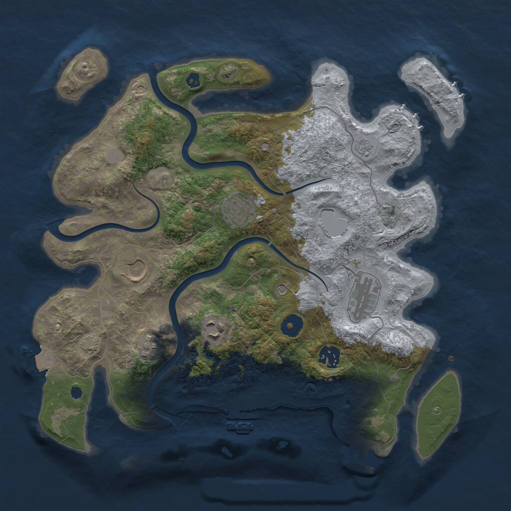 Rust Map: Procedural Map, Size: 3500, Seed: 972, 12 Monuments