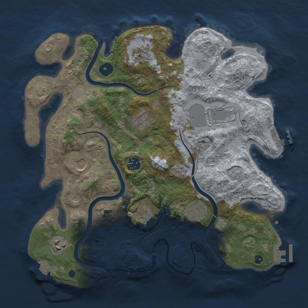 Rust Map: Procedural Map, Size: 3500, Seed: 338832073, 15 Monuments