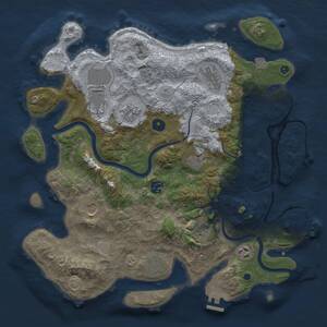 Thumbnail Rust Map: Procedural Map, Size: 3800, Seed: 21526, 16 Monuments