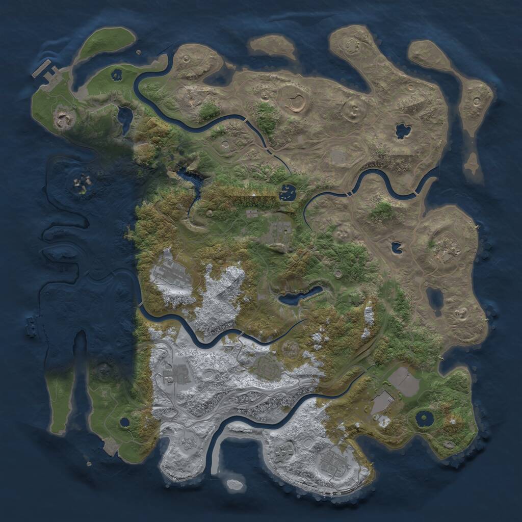 Rust Map: Procedural Map, Size: 4500, Seed: 168550570, 17 Monuments